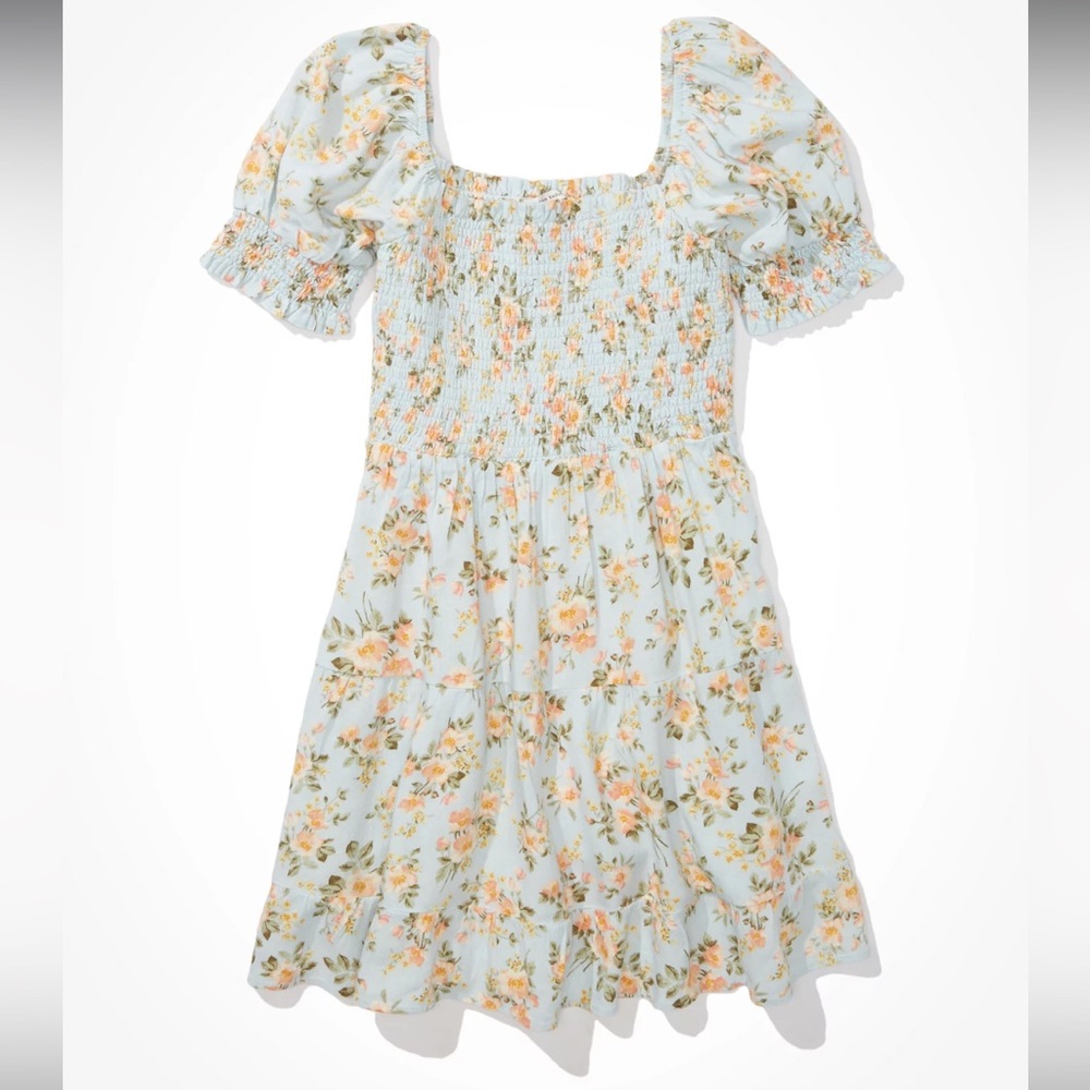 American Eagle Outfitters Picnic Pretty Puff-Sleeve Dress - Picture 3 of 7